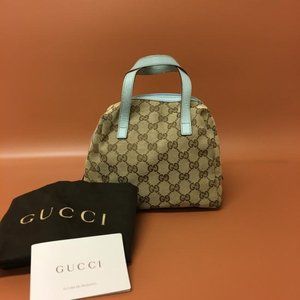 Gucci Clutch Extra Mini Guccissima Iconic Baguette Brown Blue Gg Canvas Satchel